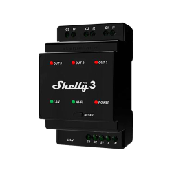 Триканално WiFi реле за DIN шина със сухи контакти Shelly | RepairPC