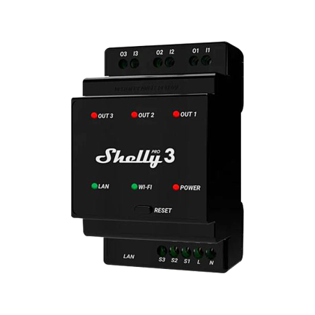 Триканално WiFi реле за DIN шина със сухи контакти Shelly | RepairPC