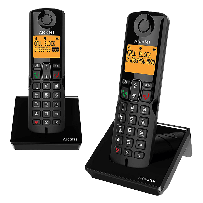 Безжичен DECT телефон Alcatel S280 EWE DUO - черен | RepairPC