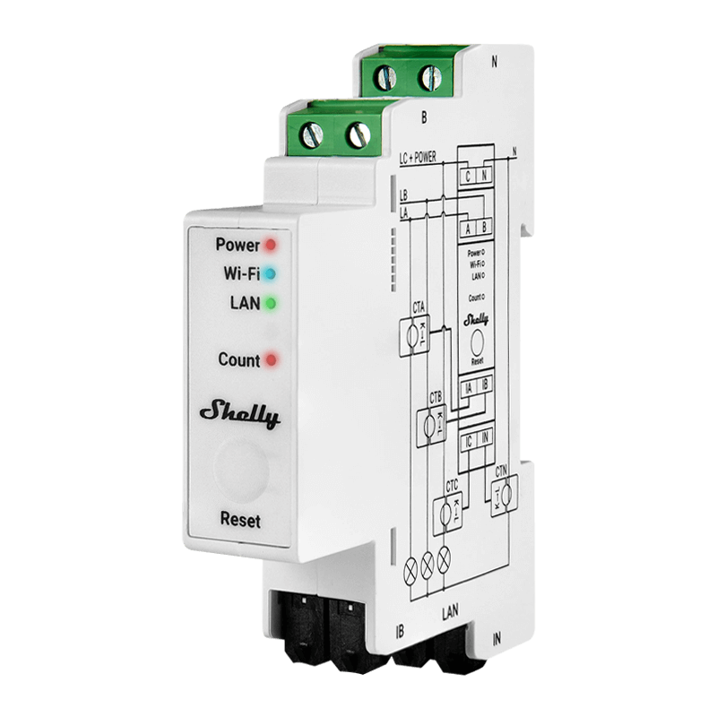 Three-phase WiFi energy meter Shelly PRO 3EM | RepairPC